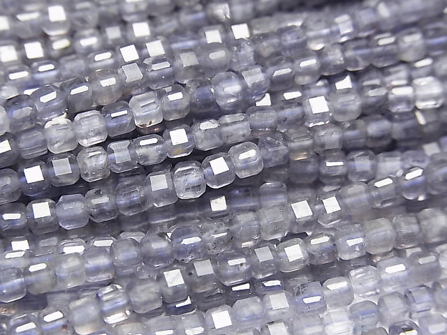 [Video] High Quality! Iolite AA+ Cube Shape 3x3x3mm 1strand beads (aprx.15inch/37cm)