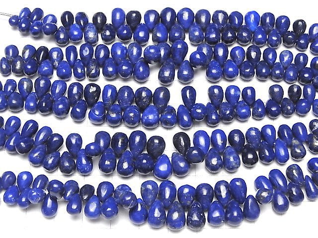 [Video]High Quality Lapislazuli AA++ Drop (Smooth) half or 1strand beads (aprx.5inch/12cm)