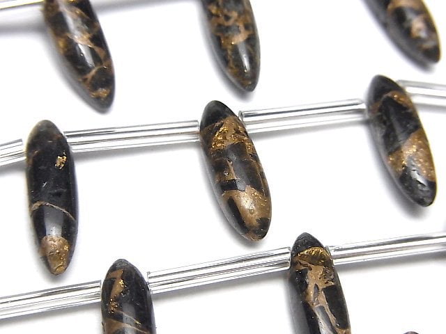 [Video]Copper Obsidian AAA Marquise Rice (Smooth) 1strand (8pcs)