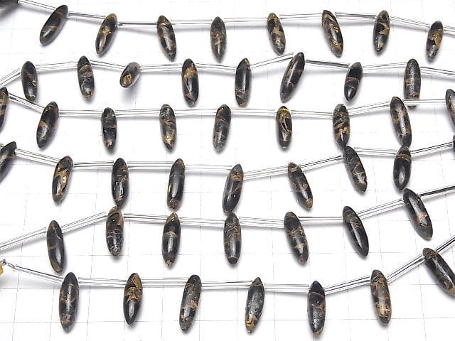 [Video]Copper Obsidian AAA Marquise Rice (Smooth) 1strand (8pcs)