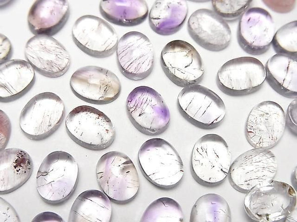[Video] Elestial Quartz AAA- Oval Cabochon 8x6mm 5pcs