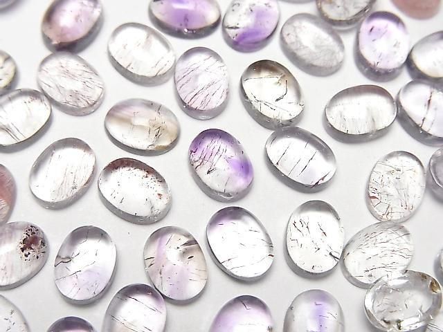 [Video] Elestial Quartz AAA- Oval Cabochon 8x6mm 5pcs
