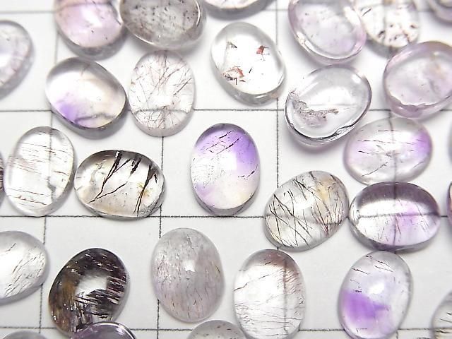 [Video] Elestial Quartz AAA- Oval Cabochon 8x6mm 5pcs
