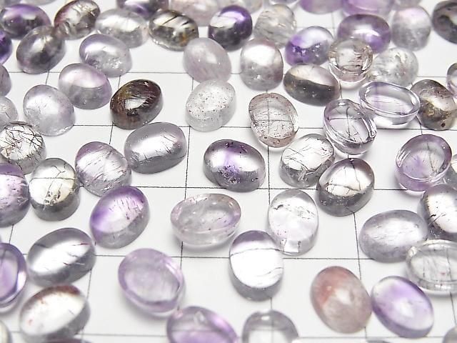 [Video] Elestial Quartz AAA- Oval Cabochon 8x6mm 5pcs
