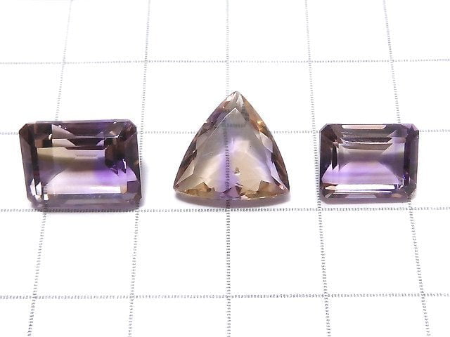 [Video][One of a kind] High Quality Ametrine AAA Loose stone Faceted 3pcs Set NO.91