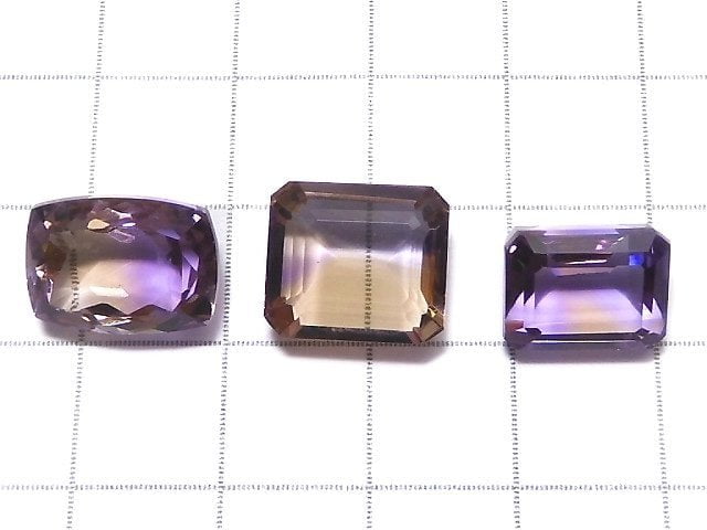 [Video][One of a kind] High Quality Ametrine AAA Loose stone Faceted 3pcs Set NO.94