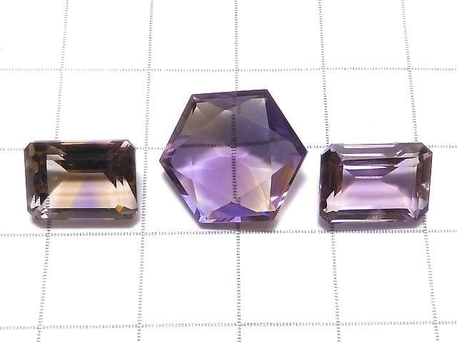 [Video][One of a kind] High Quality Ametrine AAA Loose stone Faceted 3pcs Set NO.97