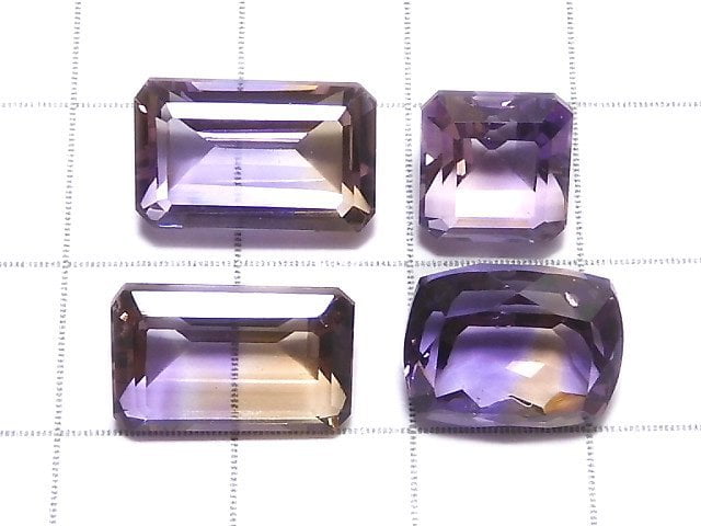 [Video][One of a kind] High Quality Ametrine AAA Loose stone Faceted 4pcs Set NO.102