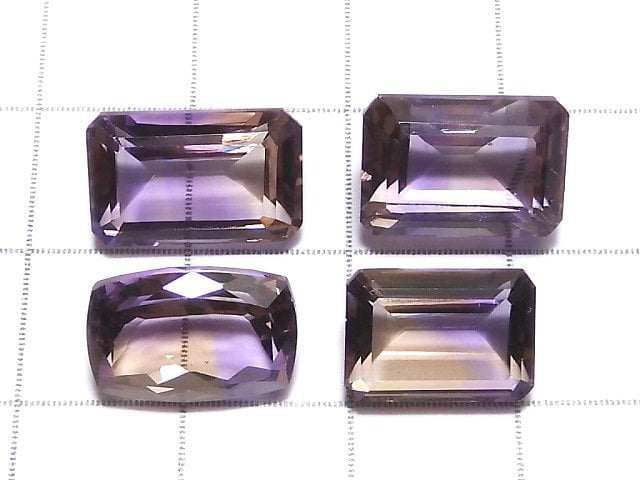 [Video][One of a kind] High Quality Ametrine AAA Loose stone Faceted 4pcs Set NO.103