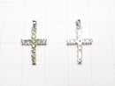 [Video]High Quality Moldavite AAA Cross Pendant 16x12mm Silver925 1pc