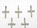 [Video]High Quality Moldavite AAA Cross Pendant 16x12mm Silver925 1pc