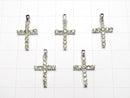 [Video]High Quality Moldavite AAA Cross Pendant 16x12mm Silver925 1pc
