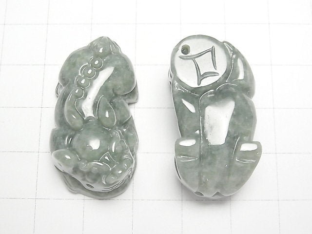 [Video] Burmese Jadeite AA+ Pixiu Carving 33x18mm 1pair