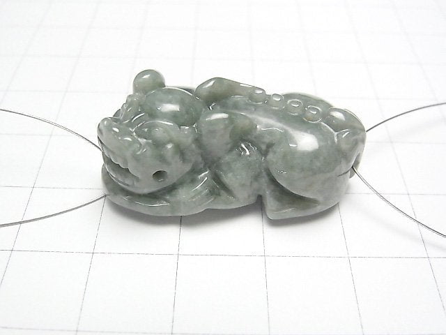 [Video] Burmese Jadeite AA+ Pixiu Carving 33x18mm 1pair