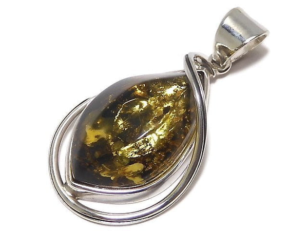 [Video][One of a kind] Baltic Amber Pendant Silver925 NO.30