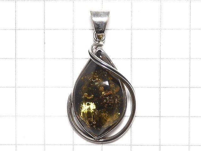 [Video][One of a kind] Baltic Amber Pendant Silver925 NO.30