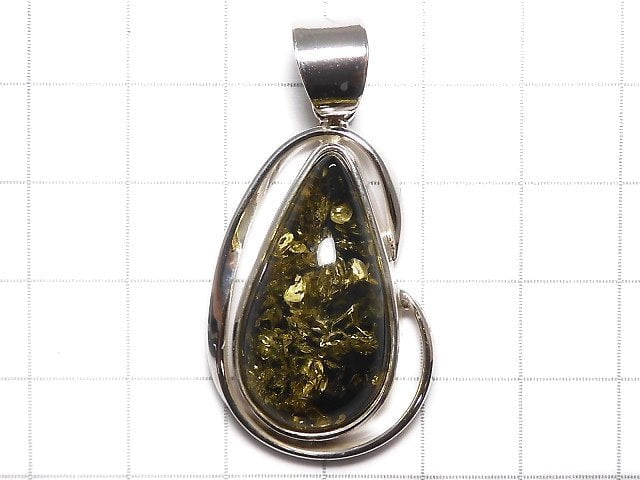 [Video][One of a kind] Baltic Amber Pendant Silver925 NO.32