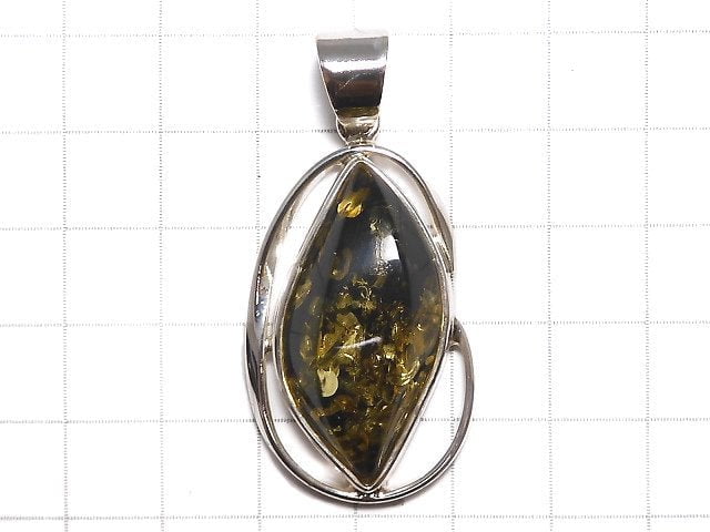 [Video][One of a kind] Baltic Amber Pendant Silver925 NO.33