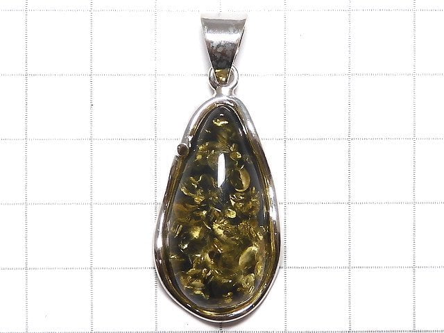 [Video][One of a kind] Baltic Amber Pendant Silver925 NO.36