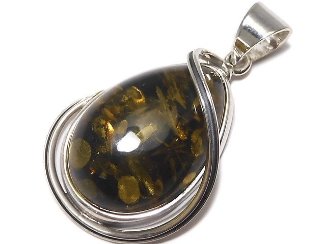 [Video][One of a kind] Baltic Amber Pendant Silver925 NO.37
