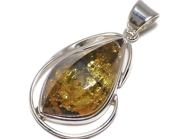 [Video][One of a kind] Baltic Amber Pendant Silver925 NO.38