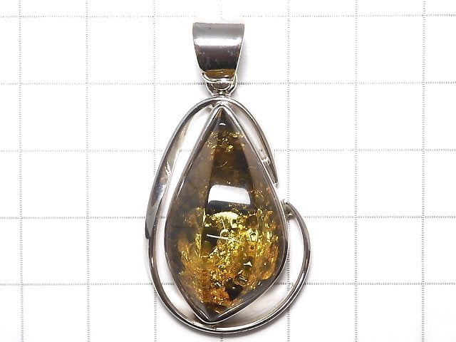 [Video][One of a kind] Baltic Amber Pendant Silver925 NO.38