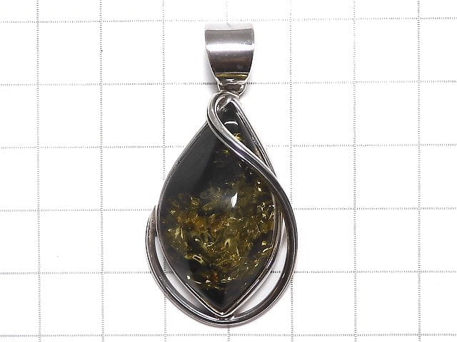 [Video][One of a kind] Baltic Amber Pendant Silver925 NO.39