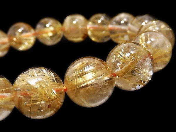 [Video][One of a kind] Rutilated Quartz AAA- Round 11.5mm Bracelet NO.22