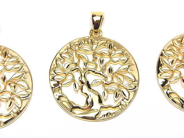 Metal parts Pendant [Tree of Life] 30mm Gold color 1pc