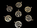 Metal parts Pendant [Tree of Life] 30mm Gold color 1pc