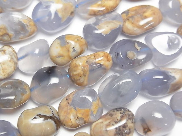 [Video] Natural color Blue Chalcedony AA Mother Rock Nugget 1 strand beads (aprx.15inch/37cm)