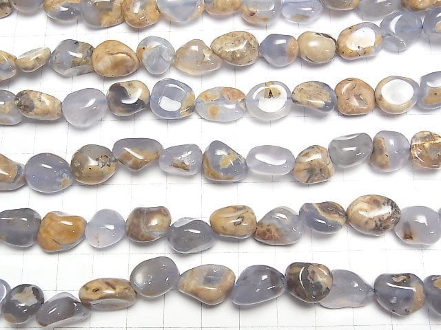 [Video] Natural color Blue Chalcedony AA Mother Rock Nugget 1 strand beads (aprx.15inch/37cm)