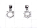 [Video]Silver925 6pcs Claw Pendant Frame Round Faceted 8mm Rhodium Plated 1pc