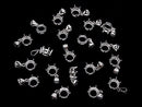[Video]Silver925 6pcs Claw Pendant Frame Round Faceted 8mm Rhodium Plated 1pc
