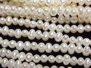 [Video] Fresh Water Pearl AAA White Rondelle 3.5mm half or 1strand beads (aprx.15inch/37cm)