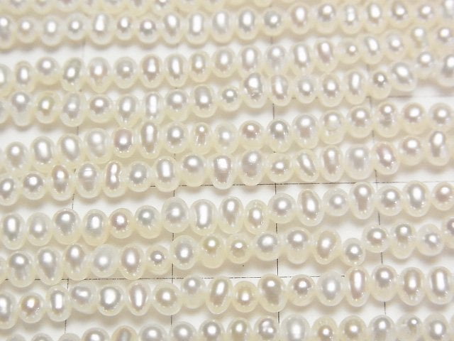 [Video] Fresh Water Pearl AAA White Rondelle 3.5mm half or 1strand beads (aprx.15inch/37cm)
