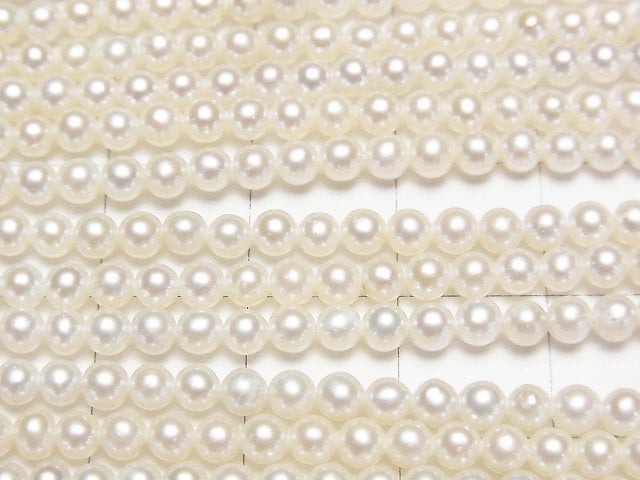 [Video] Fresh Water Pearl AAA Semi Round 3mm White half or 1strand beads (aprx.15inch/38cm)