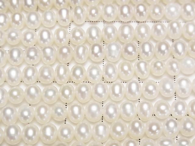 [Video] Fresh Water Pearl AA++ Potato 6mm White 1-strand beads (approx. 15inch/36cm)