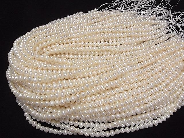 [Video] Fresh Water Pearl AA++ Potato 6mm White 1-strand beads (approx. 15inch/36cm)
