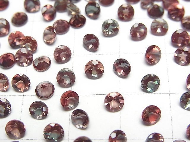 [Video]High Quality Bi-color Andesine AAA Loose stone Round Faceted 4x4mm 2pcs