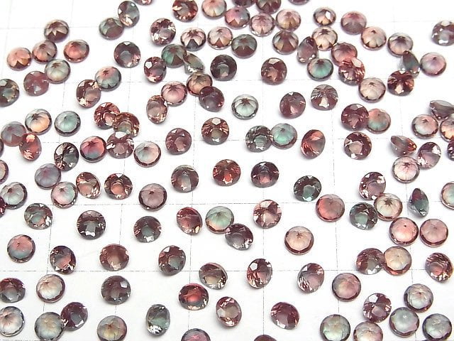 [Video]High Quality Bi-color Andesine AAA Loose stone Round Faceted 4x4mm 2pcs