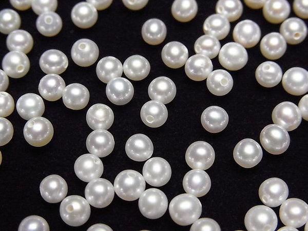 [Video] Fresh Water Pearl AAA Round 3.5-4mm [Half Drilled Hole] 2pairs