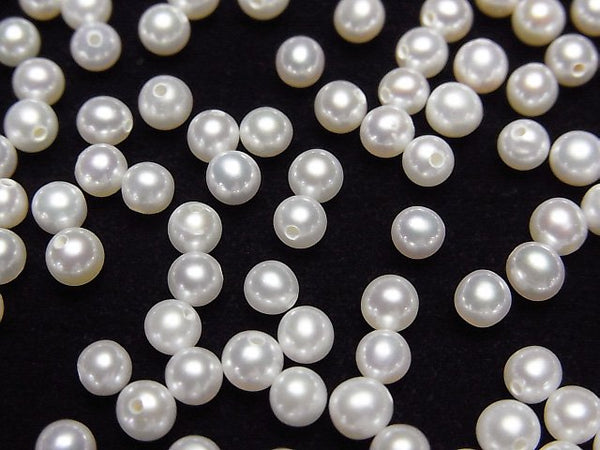 [Video]Fresh Water Pearl AAA Round 3.5-4mm [Half Drilled Hole] 2pairs