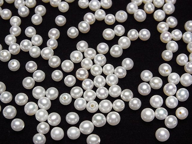 [Video]Fresh Water Pearl AAA Round 3.5-4mm [Half Drilled Hole] 2pairs