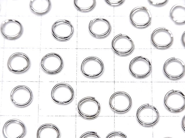 Silver925 Double Ring [5mm][6mm][8mm][10mm] Rhodium Plated 3pcs