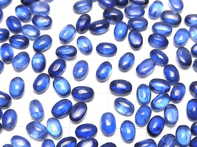 [Video]High Quality Kyanite AAA- Oval Cabochon 6x4mm 3pcs