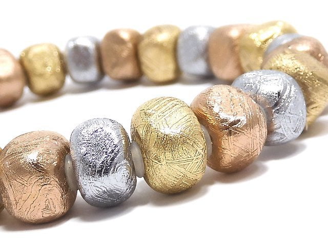 [Video][One of a kind] Meteorite (Muonionalusta) Nugget Multi-color Bracelet NO.7