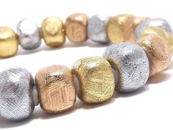 [Video][One of a kind] Meteorite (Muonionalusta) Nugget Multi-color Bracelet NO.8