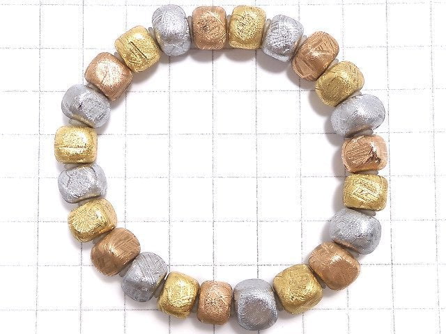 [Video][One of a kind] Meteorite (Muonionalusta) Nugget Multi-color Bracelet NO.8