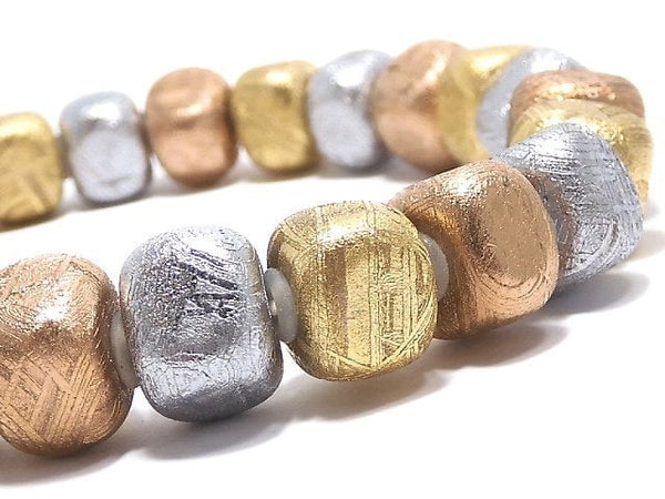 [Video][One of a kind] Meteorite (Muonionalusta) Nugget Multi-color Bracelet NO.9